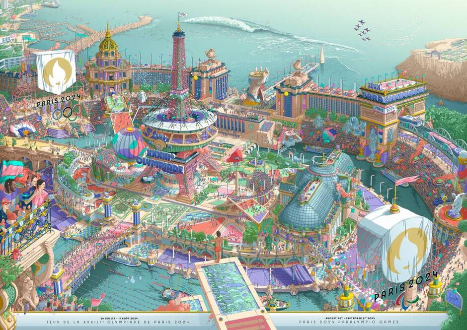 Poster oficial de los Juegos Olímpicos de París 2024
